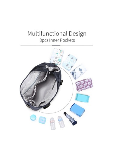 Novahub Moveevo Insular Tote Omuz Askılı Anne & Bebek Çantası - Bez Pedi +2 Aksesuar Dahil Mavi