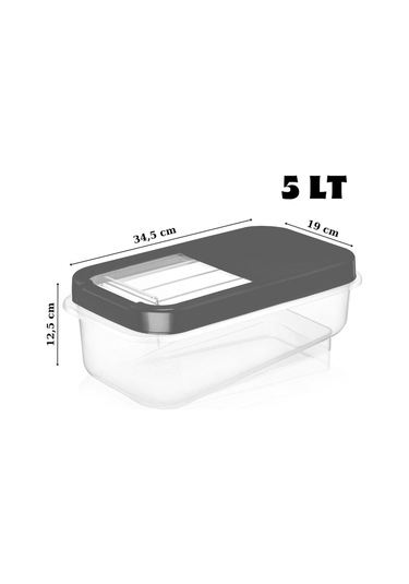 Nandy Home 5 Lt Kolay Kayar Kapaklı Multibox Saklama Kabı Antrasit 3 Adet Antrasit