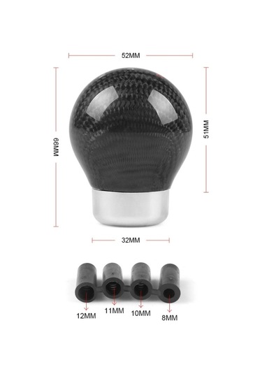 Sones Universal Araç Karbon Fiber Vites Topuzu, 5 Vitesli
