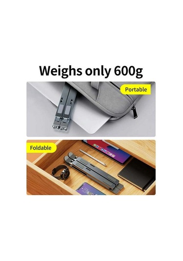 Teltree Alüminyum Çift Kullanıma Uygun Dizüstü Bilgisayar/tablet Tutucu, Ayarlanabilir N8 Standı, Hafif Ve Taşınabilir, Gümüş