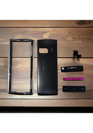 Nokia X6 Kapak Nokia X6-00 Uyumlu Siyah Ön Kapak Arka Kapak Tuş T