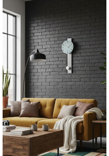 Regal Sarkaçlı Modern Tasarım Duvar Saati Ahşap