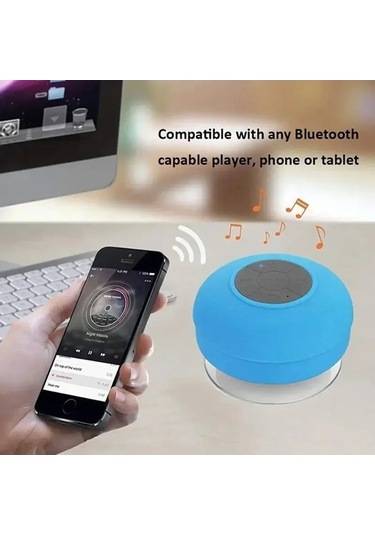 Zyzqstore Su Geçirmez Müzik Hoparlör, Işık Dahili Mikrofonlu, Büyük Vantuzlu