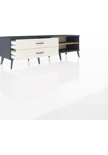 Hyperion Tv Ünitesi Tek Raflı 2 Çekmeceli 176x44x51 Antrasit-çam/aytaşı Atlas Çam/aytası