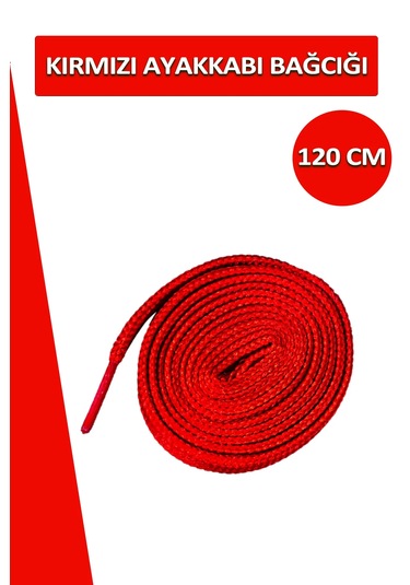 Kırmızı Ayakkabı Bağcığı Yassı Bağcık 120 Cm Kırmızı