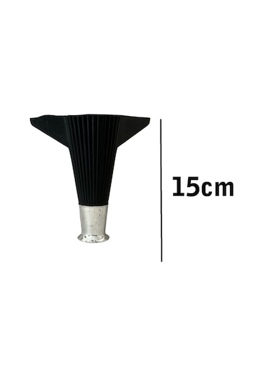 Homdep Kanepe Koltuk Tv Ünitesi Konsol Yükseltme Kumru Model Plastik Ayak 15 Cm Siyah Renk 8 Adet Siyah