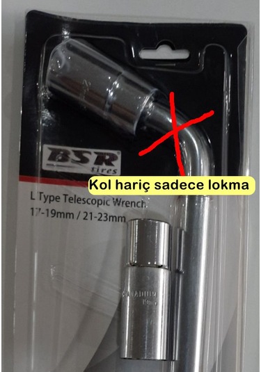 Teleskopik Bijon Anahtarının Sadece Lokması 17-19mm,kolsuz 1/2"