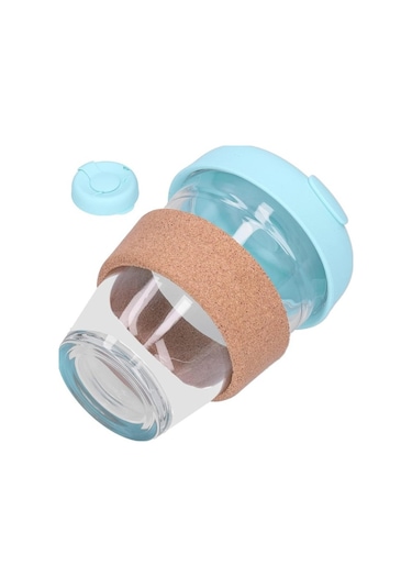 Mantar Halkalı Cam Kahve Bardağı 350ml Renkli