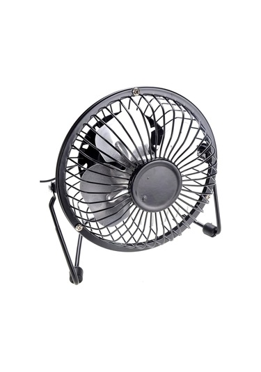 Siyah Usb Mini Kişisel Masa Fan Yuvarlak, Metal, Yukarı Ve Aşağı Döner, 5.7 İnç