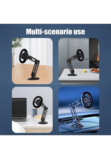 Ulzyvf Araç İçi Güçlü Mıknatıslı Telefon Tutucu: 360 Dönebilir Ayarlanabilir Metal Sabitleyici Gümüş GÜMÜŞ