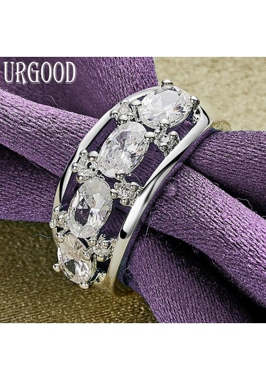 925 Ayar Gümüş Aaa Zirkon Yüzük Hediye Romantik Takı