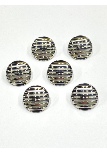 Izgara Model Metal Düğme / Gümüş/ - 1,8 Cm