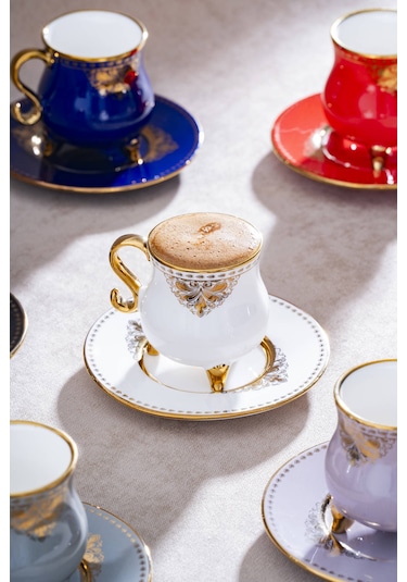 Acar Hemera 6 Kişilik Porselen Kahve Fincanı Takımı SCT-21-0240
