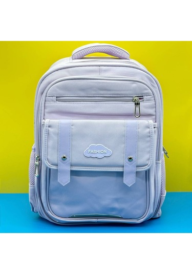 İlkokul Ve Ortaokul Öğrencileri İçin Basit Okul Çantası - Mavi