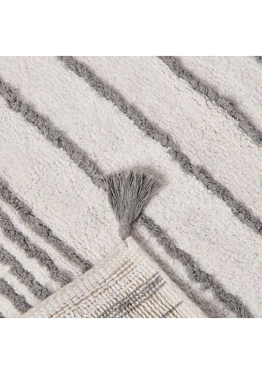 Evidea Soft Line Tufting Banyo Paspası - Beyaz - 60x90 Cm Beyaz