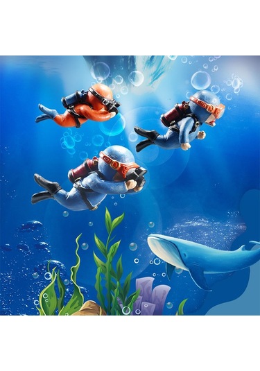 Sones 2 Adet Balık Tankı Dalgıç Akvaryum Süsleri Aquascape Dekorasyonları Normal Mavi