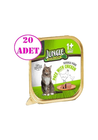 Jungle Tavuklu Pate Yetişkin Kedi Yaş Maması 20 x 100 G