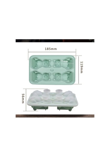 Hangfox Yeşil Silikon Buz Kalıbı - 4 Adet Labrador Şekilli 3d Buz Küpü - Kokteyl, Kahve, Whiskey İçin - Yıkama Kolay, Lavabo Uyumlu Çok Renkli