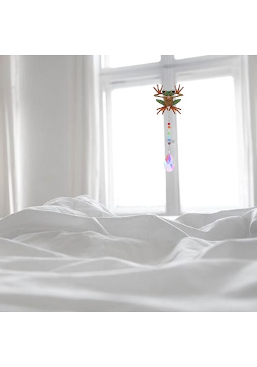 Ruicoo Ev Dekorasyonu İçin Dıy Pırlanta Boyama Kurbağa Figürlü Kristal Zil, Kolay Montajlı Asılı Dekoratif Alet