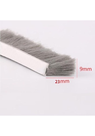 Symbee Pencere Ve Kapı Isı Yalıtımı Fırça Oto Yapışkan Zarfı, 9mm X 23mm Gri, Hava/nefes Kaçıranı Engelleyici, Kayar Pencereler İçin 5-10m Uzunlukta