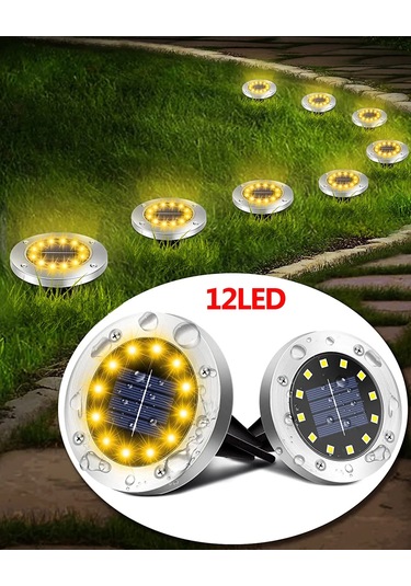 Hishopping12 Led Güneş Enerjili Bahçe Işıkları - Su Geçirmez Dış Mekan Aydınlatma, Çim Ve Yollar İçin 41-50wmavi Mavi