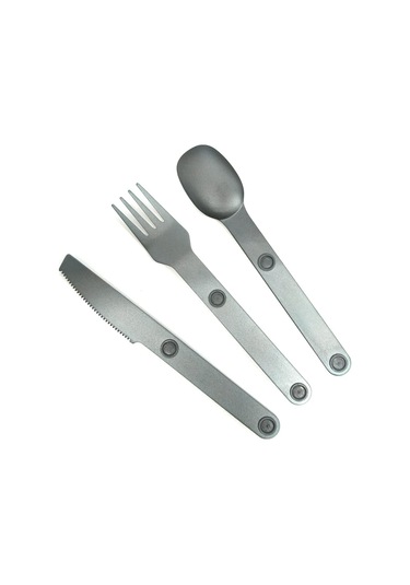 Manyetik Kamp Çatal Bıçak Takımı - Çocuk Öğle Yemeği Seti, Açık Hava Çatal Bıçak Takımı Seyahat Taşınabilir Tekrar Kullanılabilir Temel Malzemeler Bıçak, Çatal Ve Kaşık - Gri Diğer