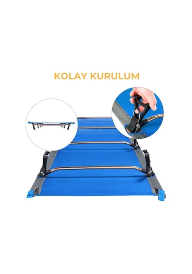 Kingcamp Sequoia Ultralight Katlanır Kampet Portatif Yatak Blue/blk Mavi