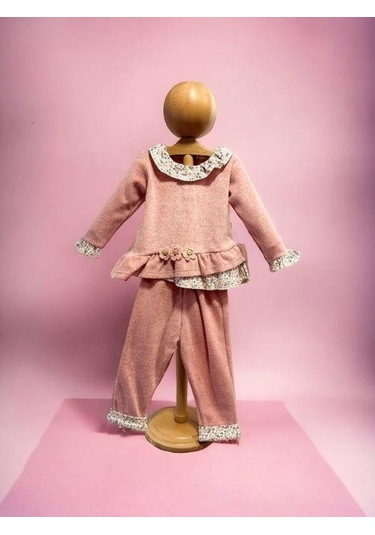 Kız Bebek Çiçek Desenli 2 Li Takım-15268 Pembe