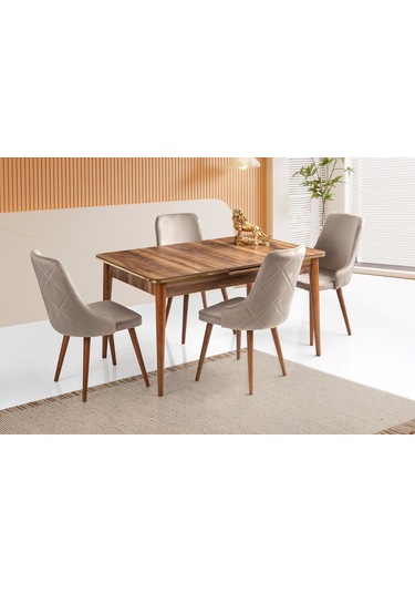 1013 Mdf Mutfak Masa Takımı Ceviz