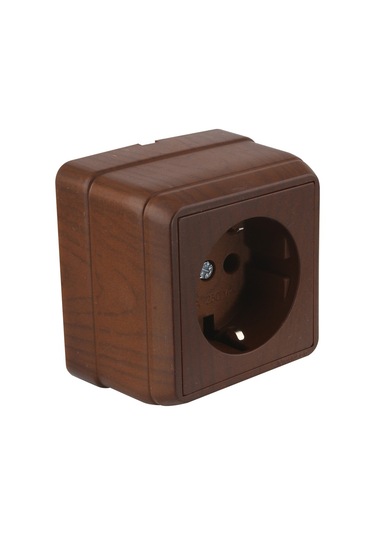 Priz Topraklı Sıva Üstü Ceviz Bron Mutlusan