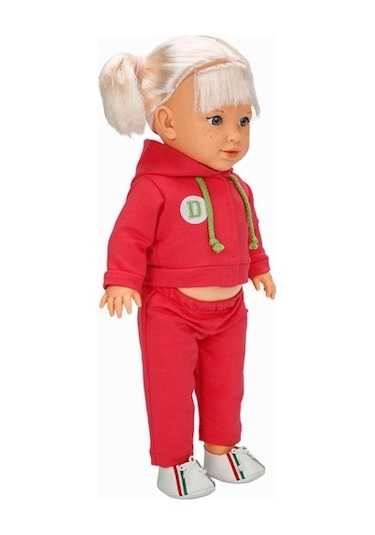 Tina Sporty Bebek 45 Cm. - Koyu Pembe Eşofmanlı