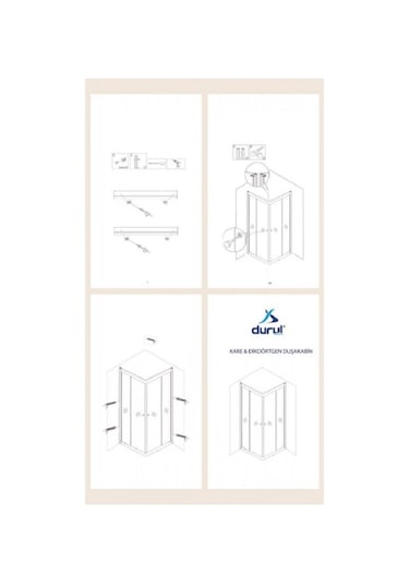 Durul Duşakabin Kare Siyah Profil Çizgili Cam Siyah