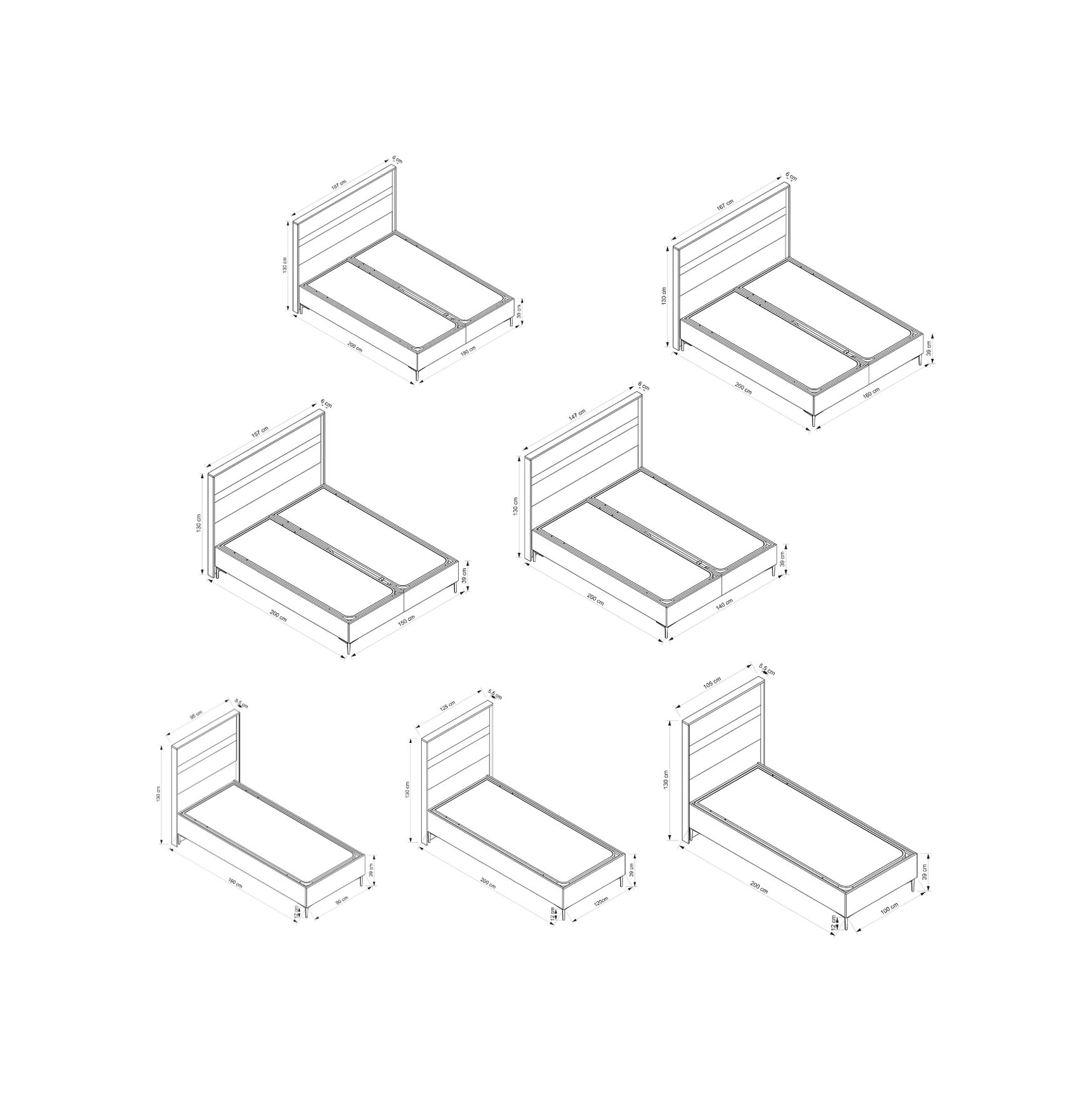 Star Baza Başlık Siyah Ayak Anka17 180x200 180 x 200 CM