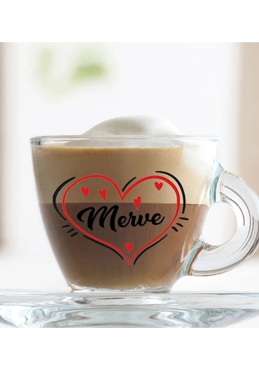 Bk Gift Kişiye Özel İsimli Dtf 2li Cam Kahve Fincan Takımı-1, Sevgiliye Hediye, Arkadaşa Hediye, Doğum Günü Hediyesi Kobitmeyencom31028 Bk Gift