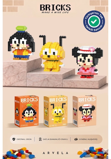 Disney Serisi:minnie & Pluto & Goofy Üçlü Set - Eğitici Oyuncak Figür - Orijinal