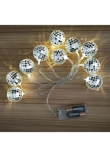 2m 10 Led Pilli Disko Toplu Işık Çok Renkli