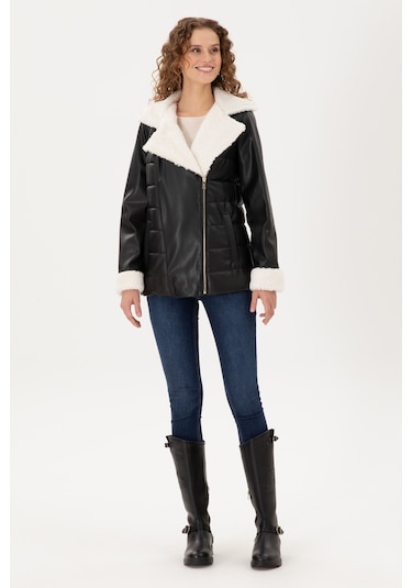 U.s. Polo Assn. Kadın Siyah Deri Mont-kaban 50297225-001 001sıyah