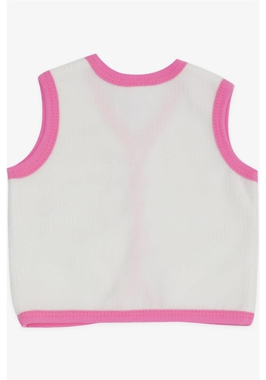 Breeze Kız Bebek Kadife Yelek Düğmeli 0 3 Ay 9 Ay, Beyaz Beyaz