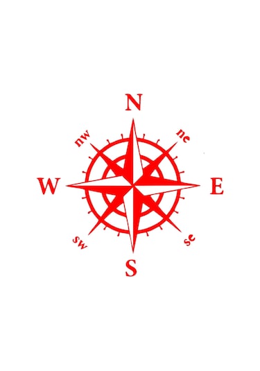 Pusula Araba Sticker 17x17 Cm Kırmızı