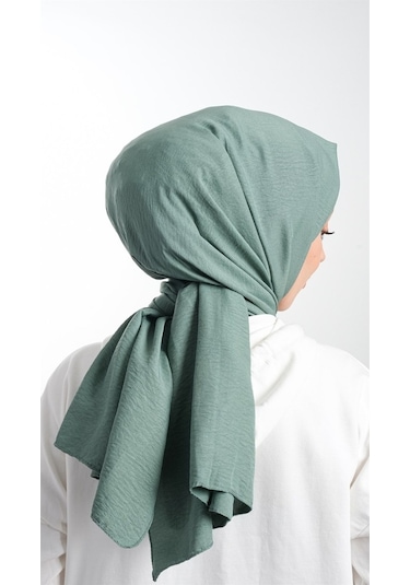 Hürrem Bone 202105_19 Pamuk Düz Klasik Caz Şal Petrol Yeşili