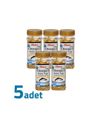 Balen Plus+ Omega3 Balık Yağı Yumuşak Kapsül 1380mg X 100 Kapsül X 5 Kutu