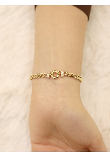 14 Ayar Altın I Harfi Gurmet Bileklik Altın