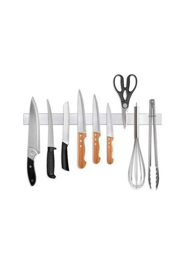 Pazly 20 İnç Paslanmaz Çelik Manyetik Bıçak Şeridi, Duvara Monte Mutfak Bıçakları Barı Gümüş