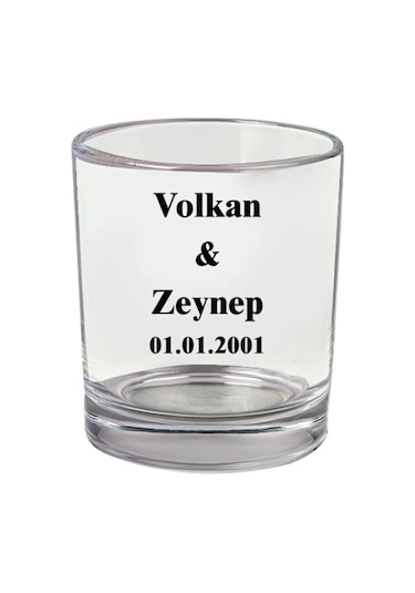 Kişiye Özel Viski Bardağı - Baskılı Viski Bardağı - İsimli Viski Bardağı - Resimli Viski Bardağı Beyaz