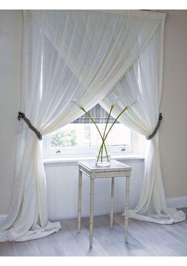 Kırık Beyaz Düz Tül Perde Monaliza Pilesiz Extraforlu Düz Dikim-kırık Beyaz Kırık Beyaz