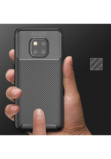 Huawei Mate 20 Pro Kılıf Karbon Silikon Case
