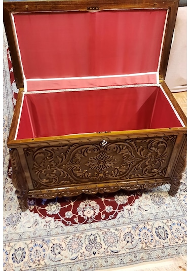 Çeyiz Sandığı El Oyması Ceviz Ağacı