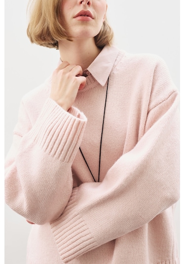 Chunky Oversıze Kazak Pembe Pembe