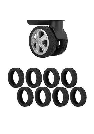8'li Silikon Dayanıklı Ses Önleyici Bavul Tekerlek Kılıfı Al4549