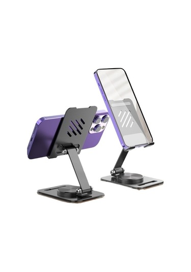 Luckysouk Katlanır Cep Telefonu Karbon Çelik Masaüstü Standı Ayarlanabilir Internet Ünlü Eserdir Kırmızı - Siyah Var Direksiyon F7t587